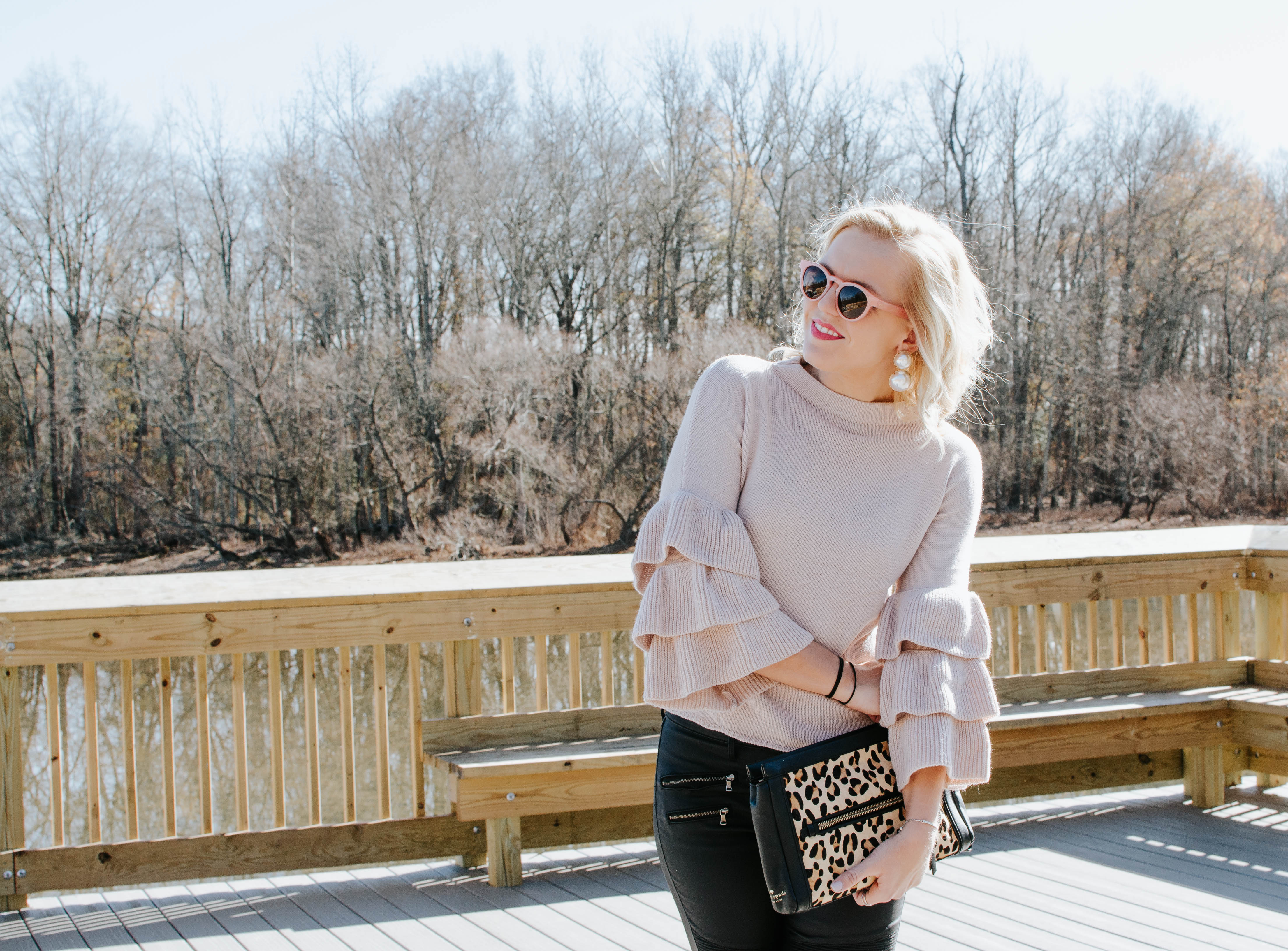 ruffle sleeve sweater