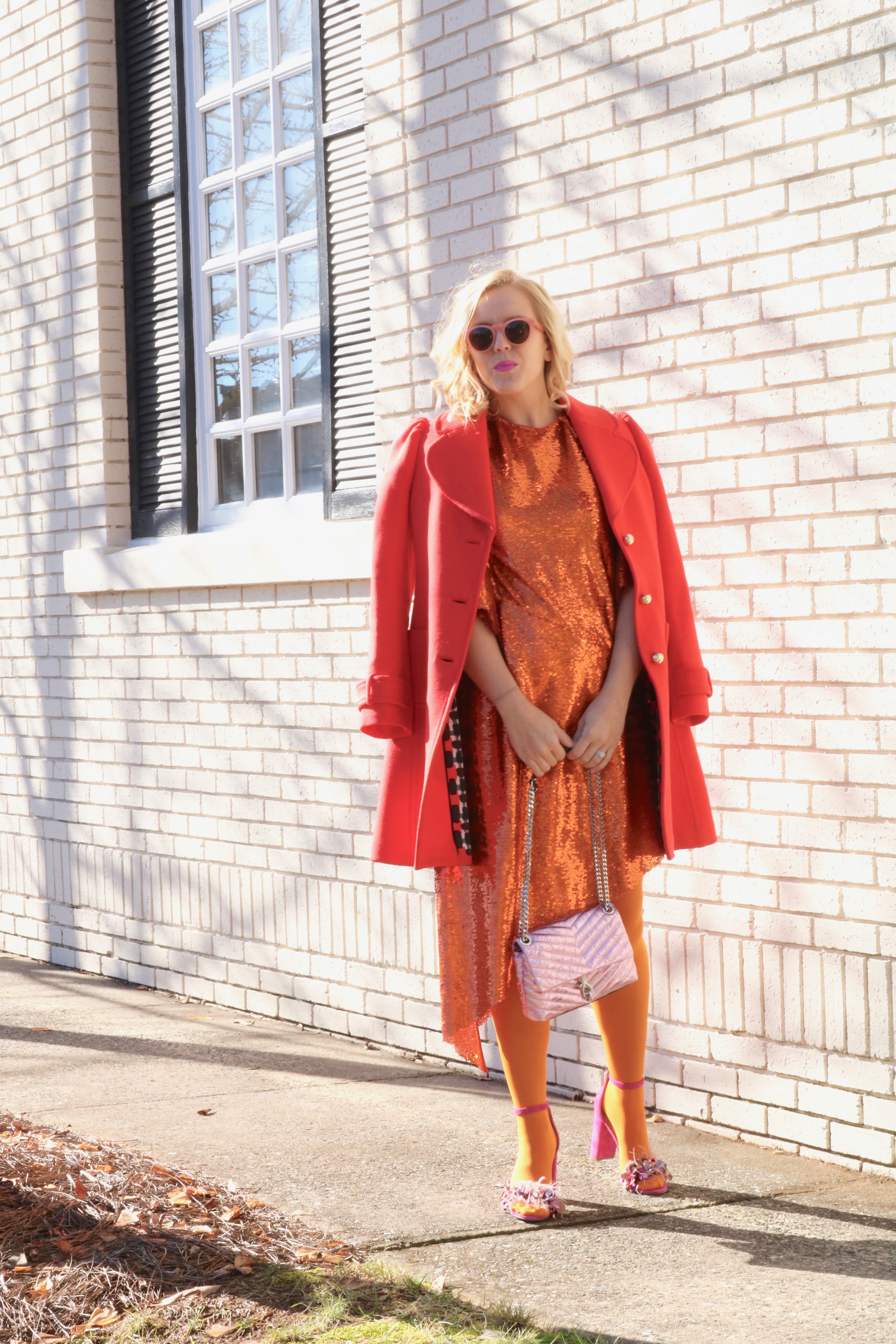 Orange Sequin Dress