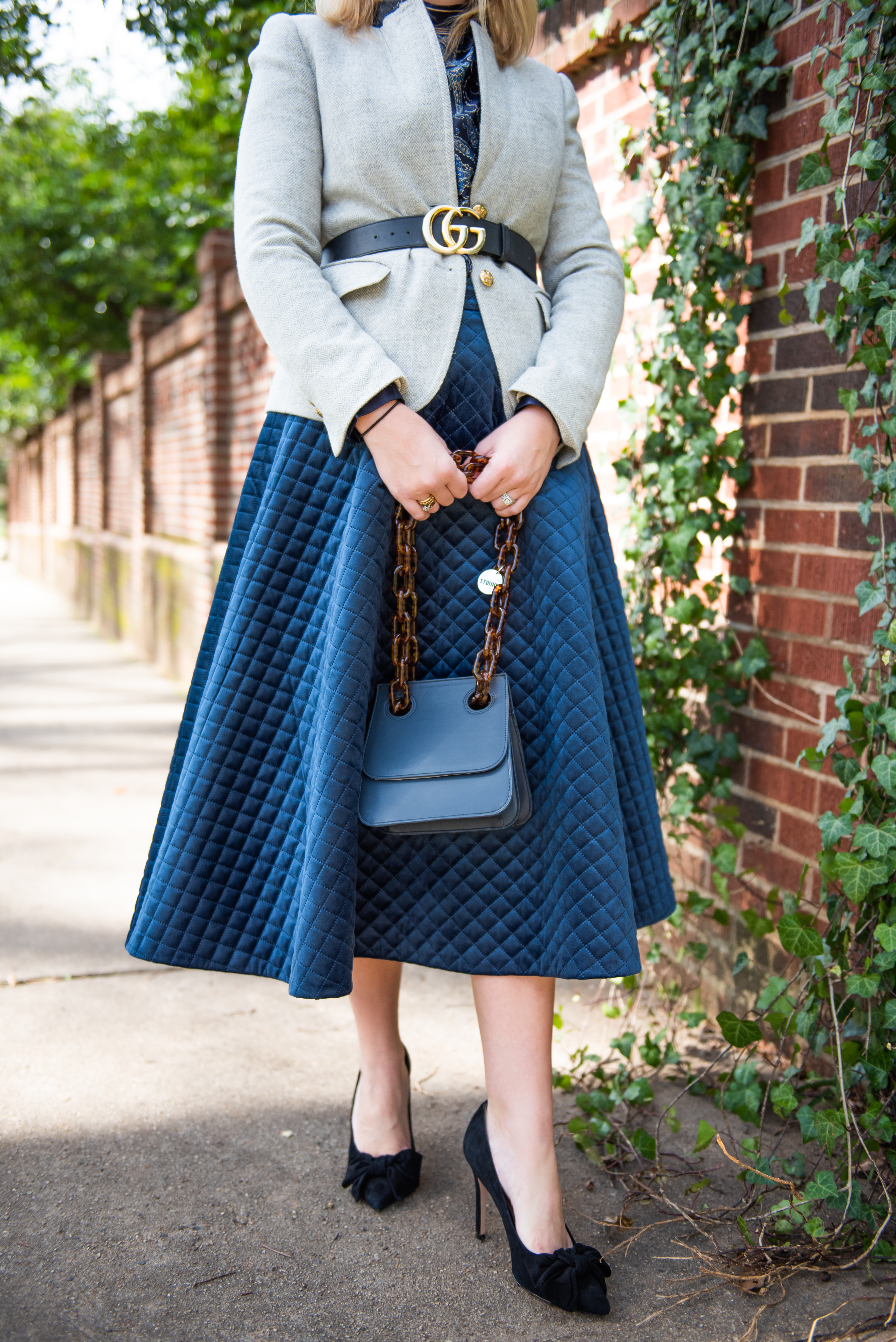 chain strap bag - belted blazer