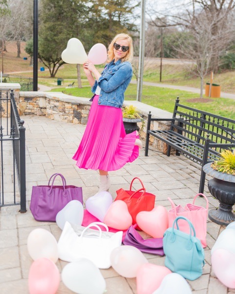 Galentine's Day outfit Pink Pleated skirt